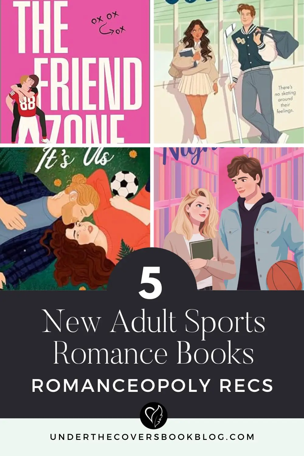 5 New Adult sports romances - romanceopoly reading challenge recommendations