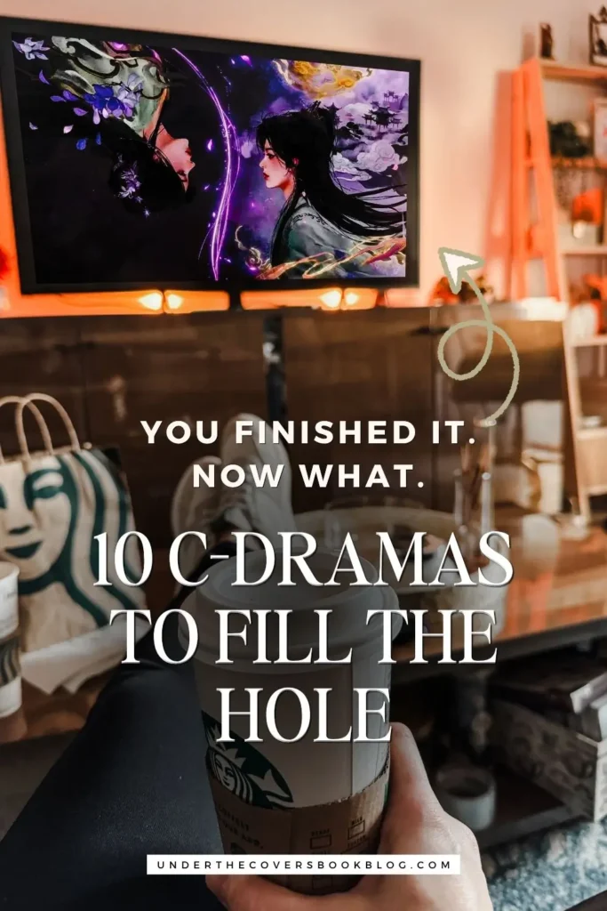 Watching a 2026 C-drama on TV at home with feet up and a Starbucks coffee in hand