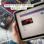 The To Watch queue in Bookmarked showing Key to the Phoenix Heart marked not started and up next. Caption: What's next on your watch list.